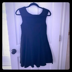 Mini fit and flare black dress